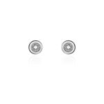 Boucles d'oreilles puces fatiana or blanc diamant