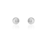 Boucles d'oreilles puces fidelia boule or blanc