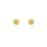 Boucles d'oreilles puces fidelia boule sablee or jaune