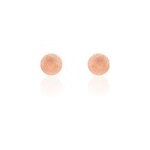 Boucles d'oreilles puces fidelia boule sablee or rose