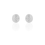 Boucles d'oreilles puces fidjy argent blanc oxyde de zirconium