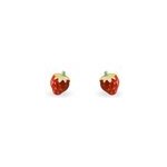 Boucles d'oreilles puces fraise or jaune Boucles d'oreilles puces fraise or jaune