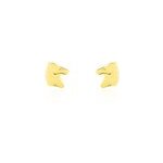 Boucles d'oreilles puces freyia cheval or jaune