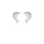 Boucles d'oreilles puces fulvie dauphin 5 or blanc