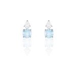 Boucles d'oreilles puces giana or blanc topaze et oxyde de zirconium Boucles d'oreilles puces giana or blanc topaze et oxyde de zirconium