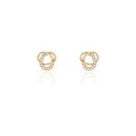 Boucles d'oreilles puces henia plaqu or jaune oxyde de zirconium