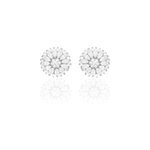 Boucles d'oreilles puces hyelana argent blanc oxyde de zirconium