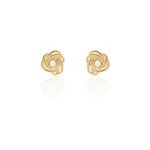 Boucles d'oreilles puces iwaki plaqu or jaune oxyde de zirconium