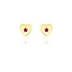 Boucles d'oreilles puces izild or jaune rubis