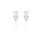 Boucles d'oreilles puces joy or blanc diamant