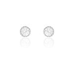 Boucles d'oreilles puces kadidia or blanc oxyde de zirconium