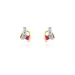 Boucles d'oreilles puces kirsten or jaune rubis et diamant