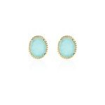 Boucles d'oreilles puces leeve plaqu or jaune amazonite oxyde