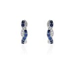 Boucles d'oreilles puces ligera or blanc saphir et diamant Boucles d'oreilles puces ligera or blanc saphir et diamant