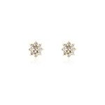 Boucles d'oreilles puces lisea plaqu or oxydes de zirconium