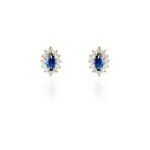 Boucles d'oreilles puces lisea plaqu or verre et oxyde de zirconium