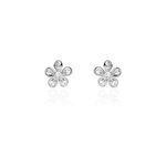 Boucles d'oreilles puces locmae argent blanc