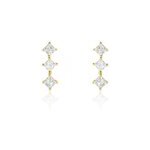 Boucles d'oreilles puces lorens or jaune oxyde de zirconium