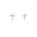 Boucles d'oreilles puces luna or jaune oxyde de zirconium