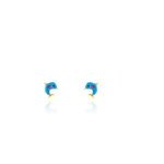 Boucles d'oreilles puces mael dauphin or jaune