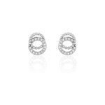Boucles d'oreilles puces magou argent blanc oxyde de zirconium