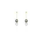 Boucles d'oreilles puces marie - noela or jaune perle de tahiti
