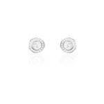 Boucles d'oreilles puces marquise argent blanc oxyde de zirconium
