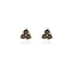 Boucles d'oreilles puces midnight royalty plaqu or jaune oxyde