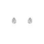 Boucles d'oreilles puces nevena or blanc diamant