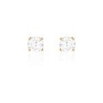 Boucles d'oreilles puces nilay plaqu or jaune oxyde de zirconium
