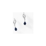 Boucles d'oreilles puces nolia or blanc saphir et diamant