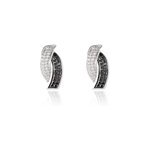 Boucles d'oreilles puces oia or blanc diamant