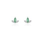 Boucles d'oreilles puces or blanc febe emeraude diamant Boucles d'oreilles puces or blanc febe emeraude diamant