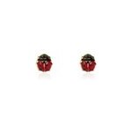 Boucles d'oreilles puces or jaune helidie email