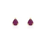 Boucles d'oreilles puces or jaune isador rubis
