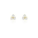 Boucles d'oreilles puces or jaune oxydes de zirconium