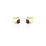 Boucles d'oreilles puces or jaune syringa smalto