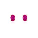 Boucles d'oreilles puces ovale or jaune rubis