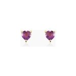 Boucles d'oreilles puces pasilla or jaune am�thyste
