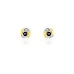 Boucles d'oreilles puces potentille or jaune saphir