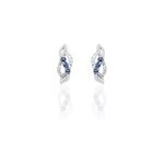 Boucles d'oreilles puces rosalyne or blanc saphir et diamant