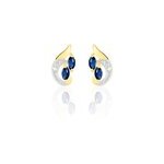 Boucles d'oreilles puces sakina or jaune saphir et diamant et divers Boucles d'oreilles puces sakina or jaune saphir et diamant et divers
