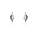 Boucles d'oreilles puces sculptural or blanc diamant