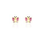 Boucles d'oreilles puces sienna papillon or jaune