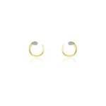 Boucles d'oreilles puces snake or jaune diamant
