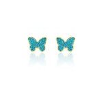 Boucles d'oreilles puces solena papillon or jaune Boucles d'oreilles puces solena papillon or jaune