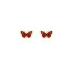 Boucles d'oreilles puces sulivia papillon or jaune