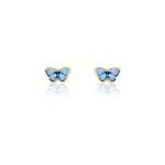 Boucles d'oreilles puces sulivia papillon or jaune
