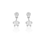 Boucles d'oreilles puces tibby argent blanc oxyde de zirconium