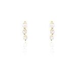 Boucles d'oreilles puces tria or jaune oxyde de zirconium